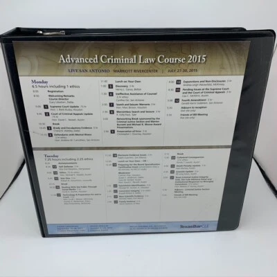 Texas Bar CLE Advanced Criminal Law Course 2015 V. 1/V.2  Printed Materials Only - Image 1 of 4