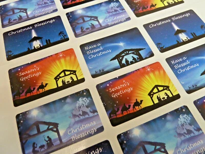 Christian Religious Christmas Nativity Stickers Labels for Cards & Craft X50306 - Bild 1 von 2
