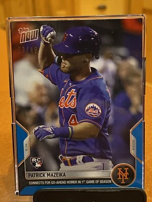 2022 Topps Now Patrick Mazeika RC #179 Mets 23/49 BLUE - Image 1 of 2