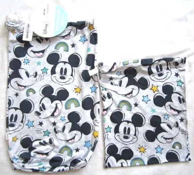 2 New Little Sleepies Mickey Forever Bags  Empty Sacks Fabric Crafts drawstring - Image 1 of 4