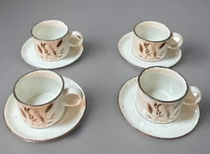 SET OF 4 Stonehenge Midwinter Wild Oats Cups & Saucers ENGLAND WEDGEWOOD - Picture 1 of 10