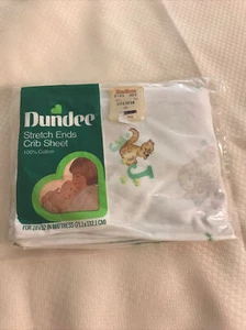 Vintage Dundee Fitted Stretch Ends Crib Sheet Alphabet White Cotton 28” * 52” - Picture 1 of 5