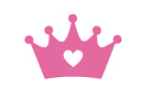 10 X Barbie Princess Heart Tiara Crown Vinyl Decal Stickers - 3Cm 24 Colours