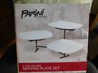 Parini Cookware 3 Tier Square Serving Plate Set Buffet Serving Small Spaces NIB