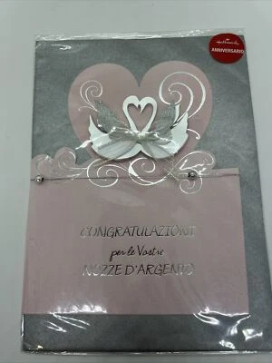 Biglietto congratulazioni nozze d’argento anniversario matrimonio auguri regalo￼ - Immagine 1 di 4