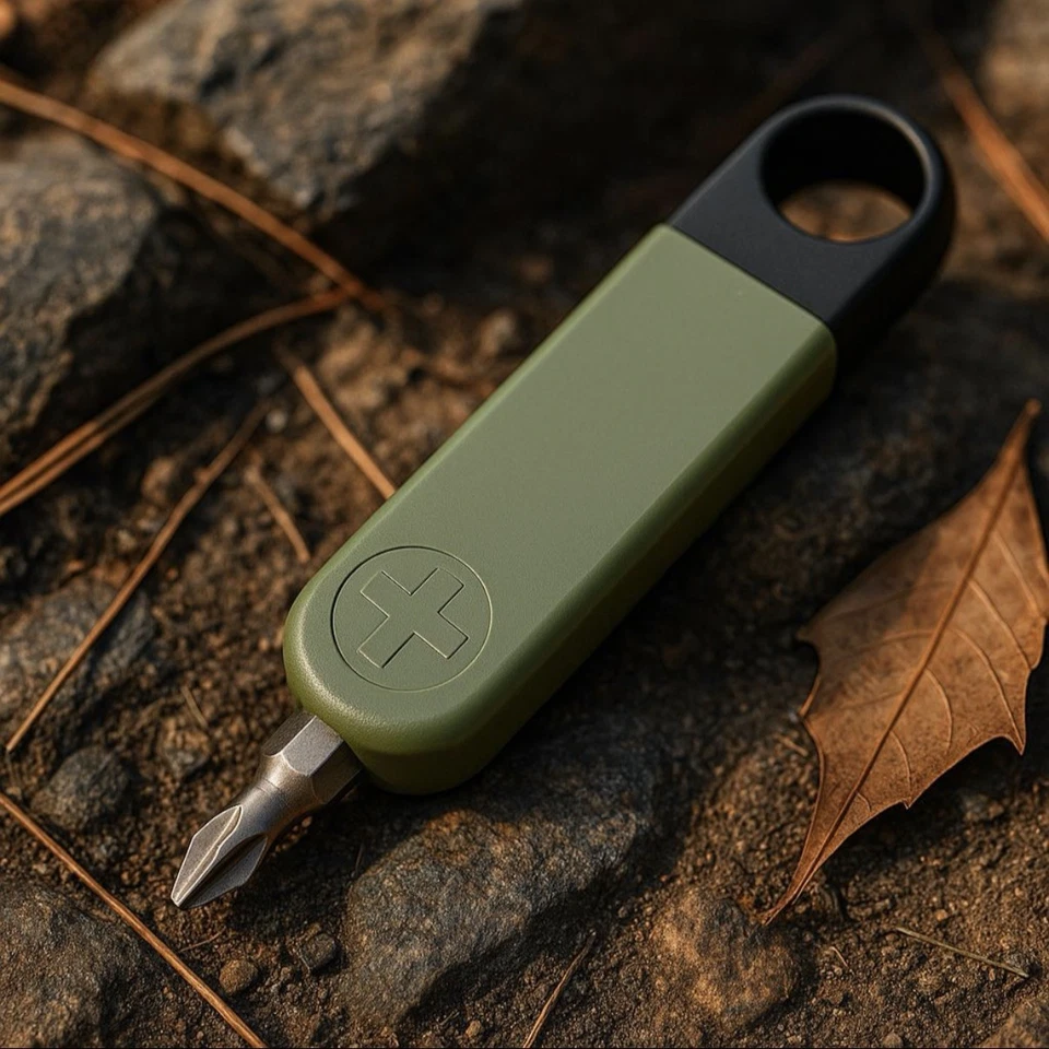 Mini Magnetic Screwdriver with Bit Storage | EDC Pocket Tool - Image 1 of 4