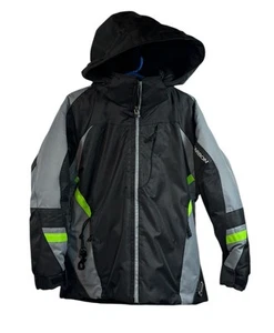 Karbon Snow Ski Jacket Boys 6 Black Neon Green Insulated K5723 Gorpcore - Picture 1 of 5