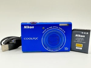 Nikon Coolpix S6200 Blue 16.0MP 10x Zoom Compact Digital Camera USED TESTED - Picture 1 of 24