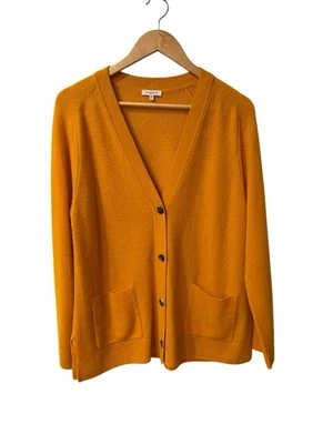 Cárdigan de cachemir Lafayette 148 talla grande suéter amarillo mosturd Foto 1 de 4