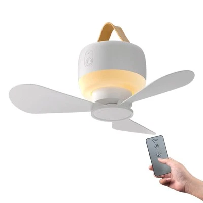 Outdoor Camping Portable Ceiling Fan with Light USB Charging Remote Control - Image 1 of 4