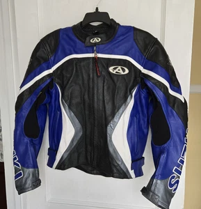 AGV Sport Men's Suzuki Motorsport Motorbike Leather Jacket Amour Size 44 - Picture 1 of 14