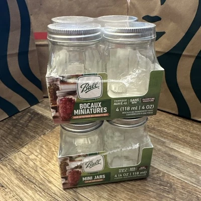 (Лот из 8) шар мини банки Bocaux миниатюры 118 мл, 4 унций BPA бесплатный хранения продуктов новый - Изображение 1 из 4