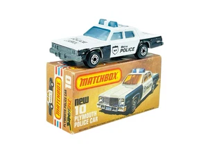 Matchbox Lesney Superfast MB10 Light Blue Windows Plymouth Police Car w/K Box - Picture 1 of 12