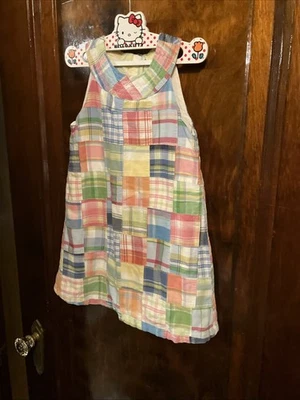 MAGGIE & ZOE SLEEVELESS DRESS 100% Cotton Madras Patchwork Girls Sz 5, Lined - Image 1 of 4