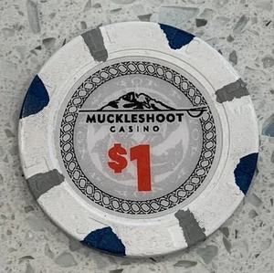 Muckleshoot Indian Casino Auburn Washington WA $1 Chip H&C 2018 - Imagen 1 de 3