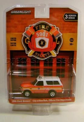 1996 '96 FORD BRONCO CITY OF NEW YORK FIRE & RESCUE 5901 R3 GREENLIGHT 2022 - Image 1 of 2