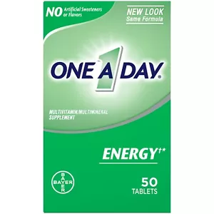 One A Day Energy Multivitamin Tablets, Multivitamins for Men & Women, 50 Ct..+ - Picture 1 of 4