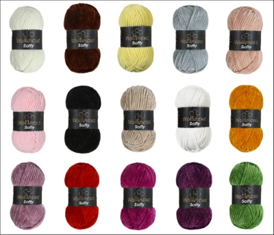 Wollbiene Softy super Bulky Chenillegarn, Kuschelweich 100g, Wolle Plüschtier - Bild 1 von 3