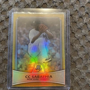 2010 Bowman Platinum Gold Refractor 21 CC Sabathia - # /539 - Picture 1 of 2