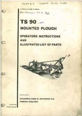 RANSOMES PLOUGH TS90 OPERATORS MANUAL - TS 90