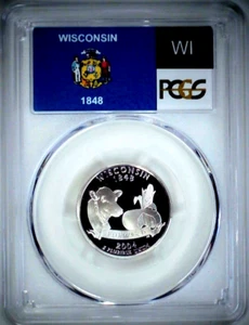 2004-S 25C State Quarter Wisconsin PCGS PR69 DCAM 90% Silver 23losr0820 - Picture 1 of 4