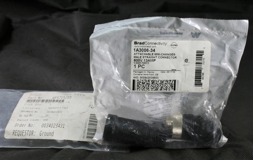 One (1) Molex 1A3006-34 Standard Circular Connector 3-Pole - Image 1 of 4