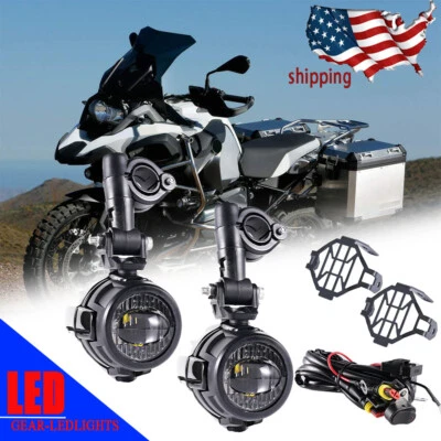 LED Auxiliary Lights Spot Driving Fog Lamps for BMW R1200GS R1100GS F700GS K1600 - Image 1 of 4