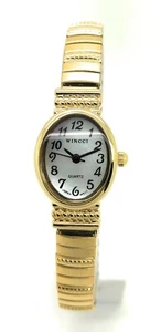 Wincci Ladies Small Oval Stretch Elastic Band Quartz Fashion Watch Pearl Dial - Picture 1 of 10