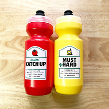 2x Specialized Purist Water Bottle Ketchup (Catchup) & Mustard(MustGoHard) 22 oz