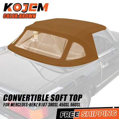 For 1972-89 Mercedes Benz R107 280SL 560SL 380SL 450SL Convertible Soft Top Tan - Image 1 of 4