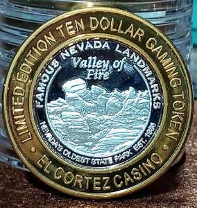 LIMITED EDITION LAS VEGAS $10 EL CORTEZ HOTEL/CASINO TOKEN 999 SILVER CENTER - Picture 1 of 5