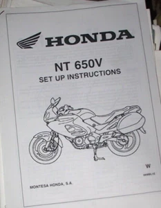 HONDA NT650V SET-UP INSTRUCTIONS MANUAL - Picture 1 of 1