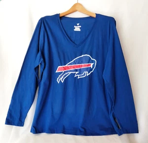 Fanatics JOSH ALLEN 17 Buffalo Bills T- Shirt Long Sleeve V Neck Blue 2XL - Picture 1 of 8