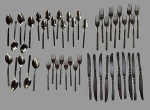 Vintage Retro Art Deco Dominica 48 Piece Stainless Flatware Set by Oneida Silver - Picture 1 of 9