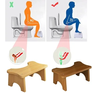 For Comfortable Wooden Toilet Stool with Space Saving and NonSlip Features - Picture 1 of 36