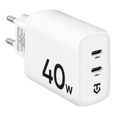 Tactical Caricabatterie Fast Dual Usb-c 40w White Per Oneplus Nord Ce 2 Lite 5g - Immagine 1 di 4