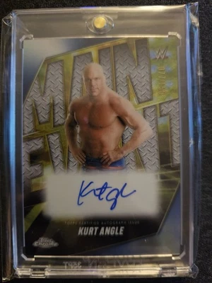 2025 Topps Chrome WWE Kurt Angle Main Event Auto /150 - Image 1 of 3