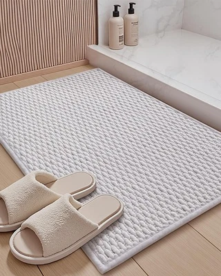 Alfombras de baño con respaldo de goma, alfombra de baño antideslizante lavable a máquina, suave A... Foto 1 de 4