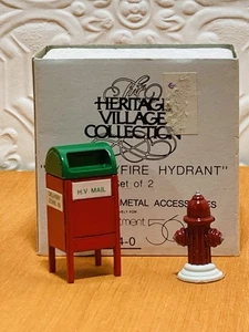 Department 56 Heritage Village Mail Box Fire Hydrant Handpainted Metal Accessory - Picture 1 of 7