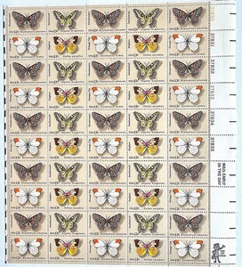 1977 US Scott #1712-15, 13c American Butterflies, Mint sheet of 50, MNH - Picture 1 of 5