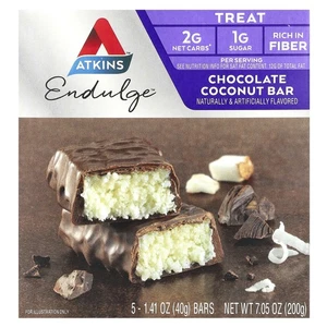 Endulge™, Treat, Chocolate Coconut Bar, 5 Bars, 1.41 oz (40 g) Each - Picture 1 of 4