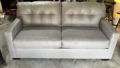 Ashley Furniture gray polyester sofa - Image 1 of 4