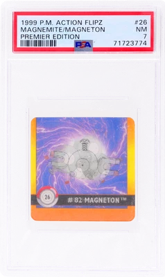 2000 Pokemon Action Flipz Premier Magnemite/Magneton #26 PSA 7 - Image 1 of 2
