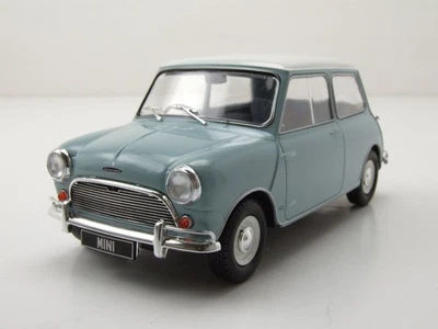 Austin Mini Cooper S RHD 1965 Azzurro Bianco Modellino 1:24 Whitebox - Immagine 1 di 4