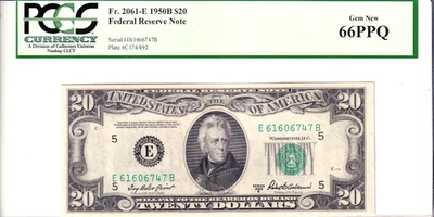 1950-B $20 Federal Reserve Note Richmond PCGS 66PPQ #E61606747B - Image 1 of 2
