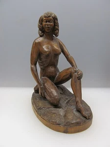 Mädchen Akt in Pose Holz geschnitztes UNIKAT - Bild 1 von 12