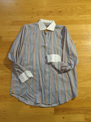 Camisa con botones para hombre ROBERT GRAHAM, talla XL, 100 % algodón/seda -M53 Foto 1 de 4