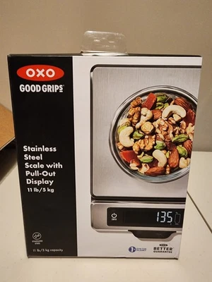  OXO ® 11 磅食品秤带拉出式展示厨房秤。  — 第 1/4 张图片