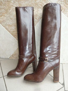 Bottes "Vintage" Année 1983 Couleur Marron - POLLINI Italie --T.37 (Neuf) - Imagen 1 de 4