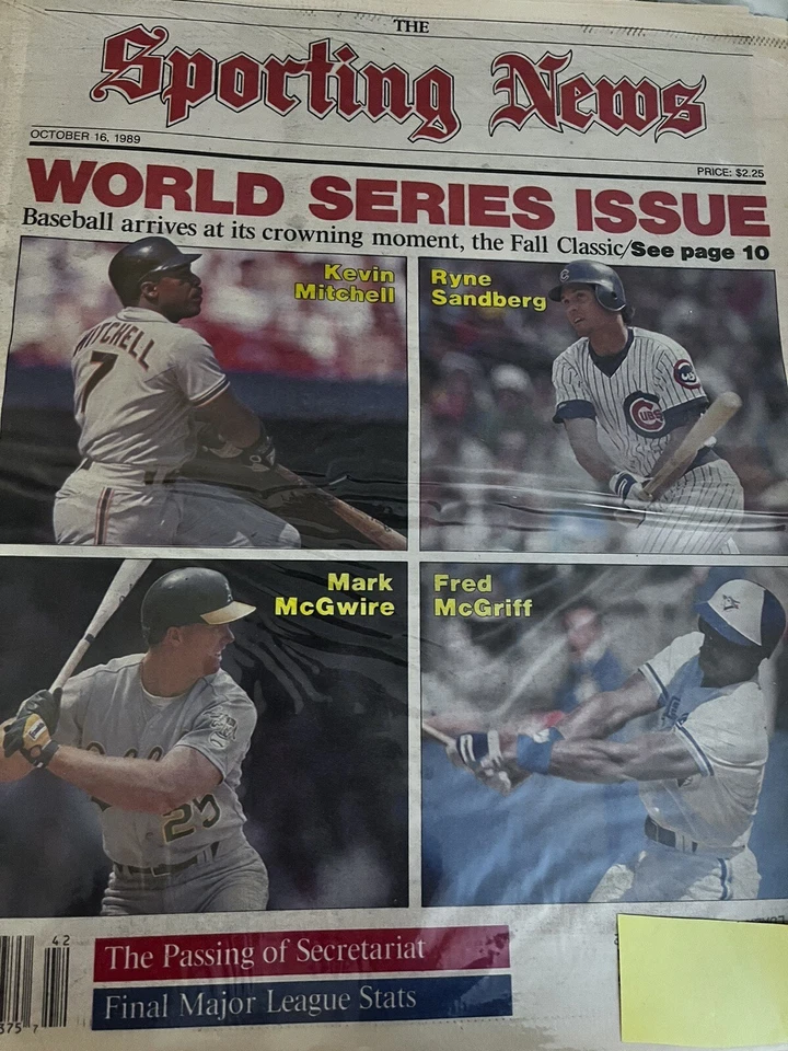 The Sporting News World Series McGwire McGriff Mitchell Sandberg October 16 1989 - Image 1 of 1